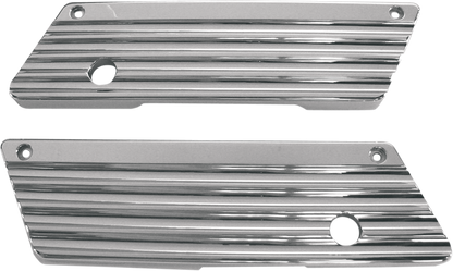 JOKER MACHINE Finned Saddlebag Latch Covers - Chrome - FL '93-'13 04-50-1