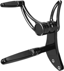 HAWG HALTERS Forward Control - 18+ Softail - Black Anodized - Standard - Folding Rubber Inlay Pegs - Slotted Levr FCK-S18A-FR-SE