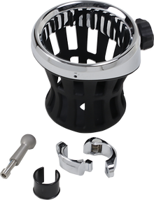 CIRO Drink Holder - 7/8"-1" Handlebar Mount - Chrome/Chrome Clamp 50412