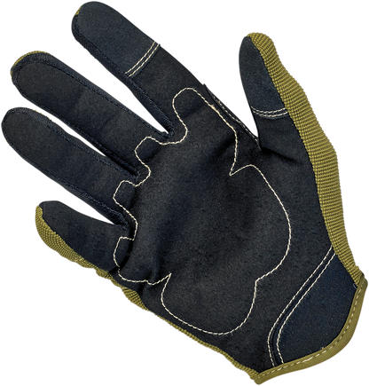BILTWELL Moto Gloves - Olive/Black - Small 1501-0309-002