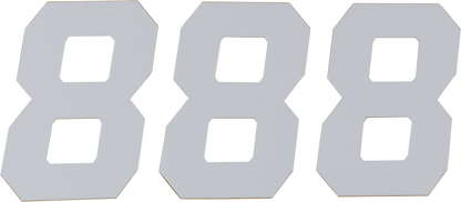 D'COR VISUALS Race Number Plate - #8 - White - 6" 45-36-8