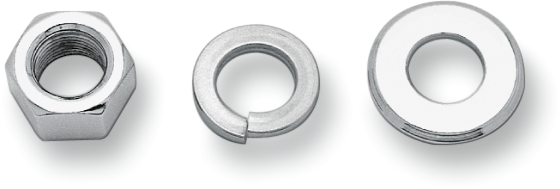 COLONY Nuts with Washers Kit - Front/Axle - Hex - Chrome - '66-'71 Touring 8162-3