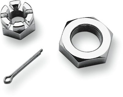 COLONY Nuts with Washers Kit - Front/Axle - Hex - Chrome - '73-'06 Dyna/FXR/Sportster 8768-3
