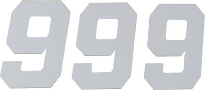 D'COR VISUALS Race Number Plate - #9 - White - 6" 45-36-9