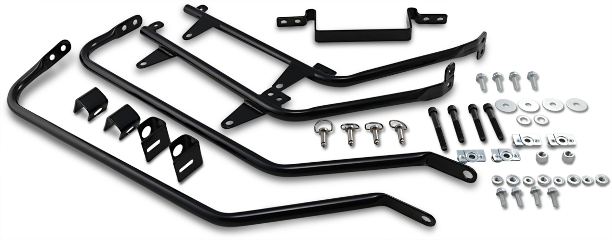 CYCLE VISIONS Saddlebag Mounts - Black - FLST '00-'07 CV-7200A
