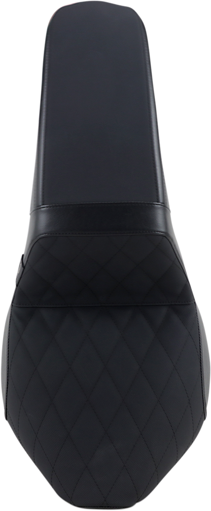 LE PERA Kickflip Seat - Diamond w/ Gripp Tape - Black - Softail '18-'23 LYR-590DMGP