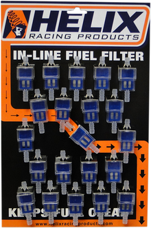 HELIX In-Line Fuel Filters - Blue - 1/4" - Display of 21 118-9214