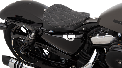 DRAG SPECIALTIES SEATS Bobber Solo Seat - Double Diamond - Silver Stitch - '10-'22 XL 0804-0740