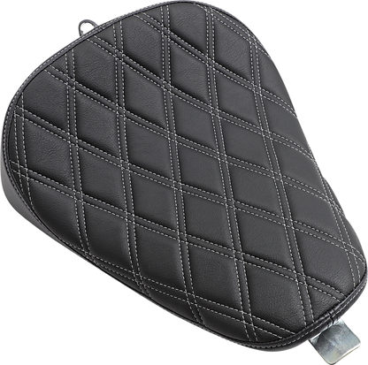 DRAG SPECIALTIES SEATS Bobber Solo Seat - Double Diamond - Silver Stitch - '10-'22 XL 0804-0740
