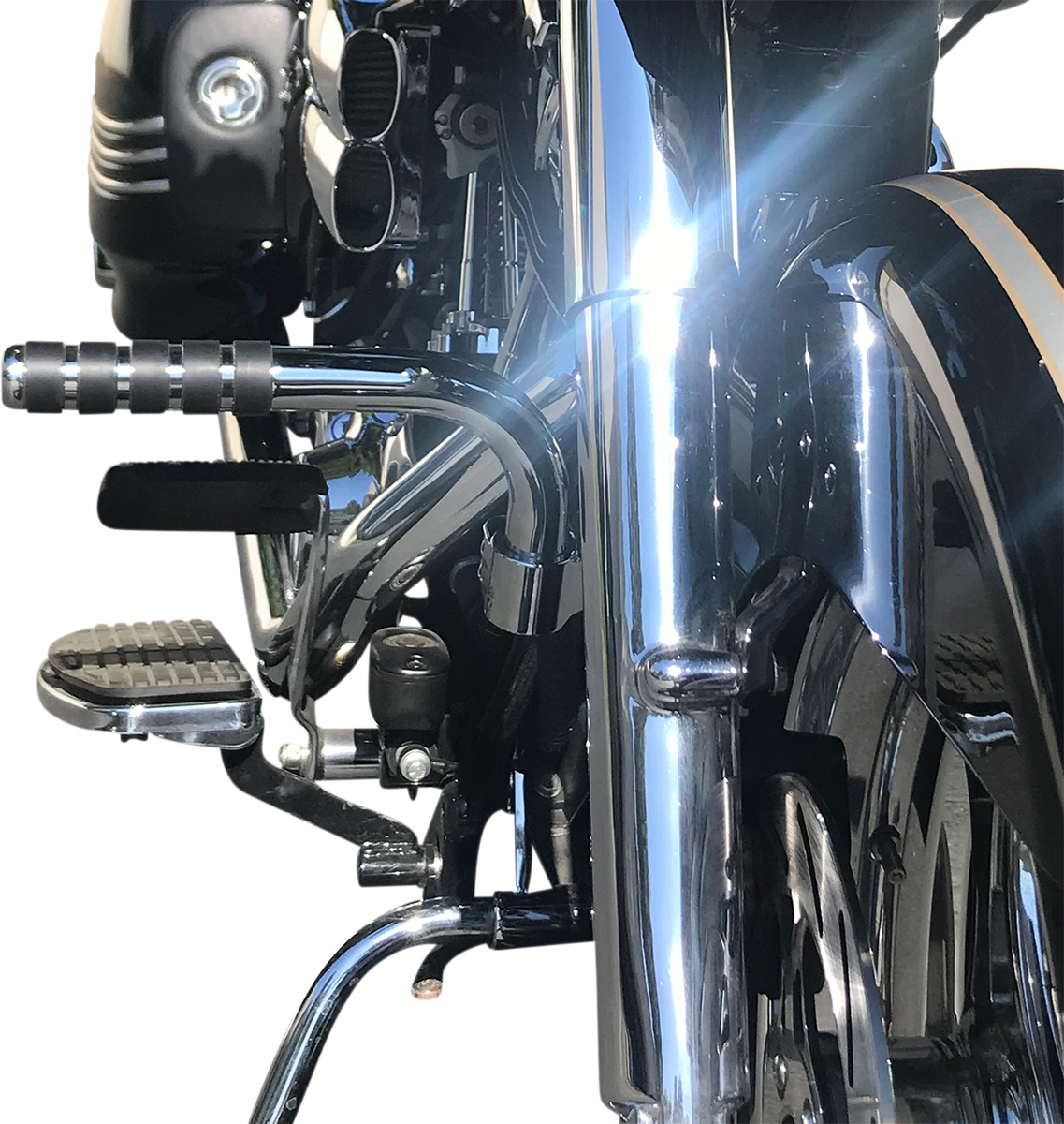 LINDBY Adjustable Footrest - Chrome - FLH '14-'25 280000