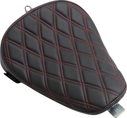 DRAG SPECIALTIES SEATS Bobber Solo Seat - Double Diamond - Red Stitch - '10-'22 XL 0804-0741