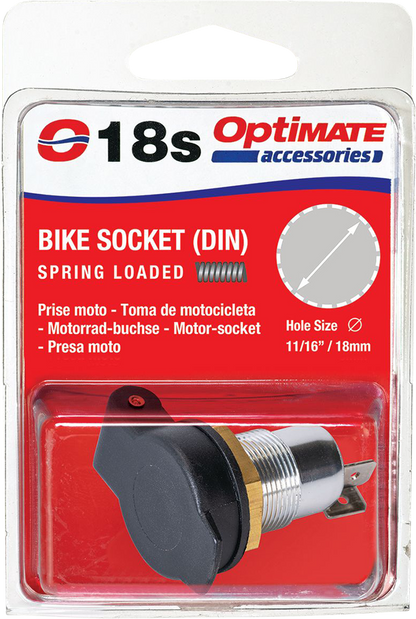 TECMATE DIN Socket - Panel Mount - Flip Cap O-18S