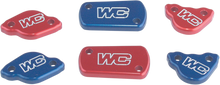 WORKS CONNECTION Rear Billet Brake Cover - Red - Kawasaki/Suzuki 21-605