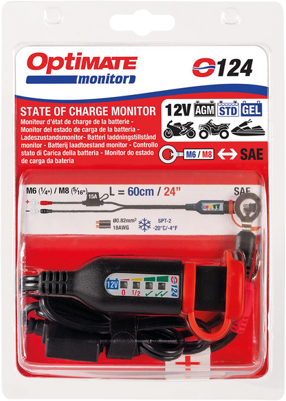 TECMATE Permanent Power Lead with Battery/Charge Status - 24" O-124