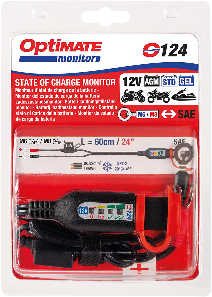 TECMATE Permanent Power Lead with Battery/Charge Status - 24" O-124