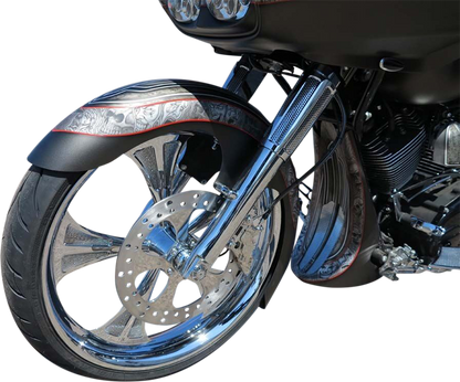 PAUL YAFFE BAGGER NATION Thicky Front Fender - 21" Wheel - With Satin Spacers PYO:THICKY21-13E-S