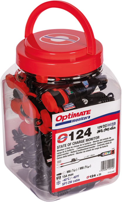 TECMATE Permanent Power Lead with Battery/Charge Status - Jar of 20 O-124JAR
