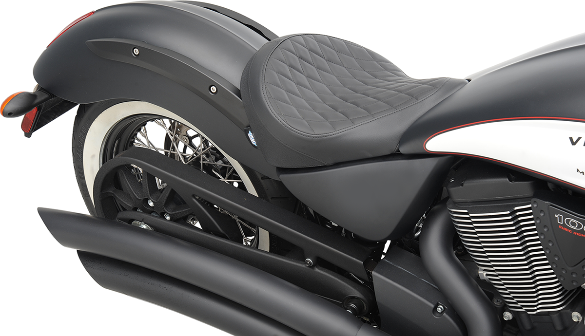 DRAG SPECIALTIES SEATS Low Solo Seat - Diamond Stitch - Black - Victory '03-'17 0810-1601