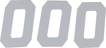 D'COR VISUALS Race Number Plate - #0 - White - 6" 45-36-0