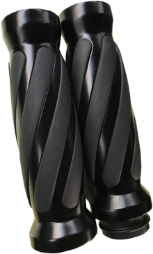 PRO-ONE PERF.MFG. Custom Twisted Rubber Grips - TBW - Black 490011B