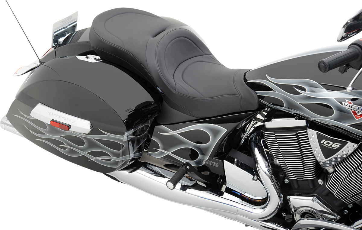 DRAG SPECIALTIES SEATS Low-Profile Touring Seat - Mild Stitch - Black - Victory '10-'15 0810-1540