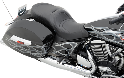 DRAG SPECIALTIES SEATS Low-Profile Touring Seat - Mild Stitch - Black - Victory '10-'15 0810-1540