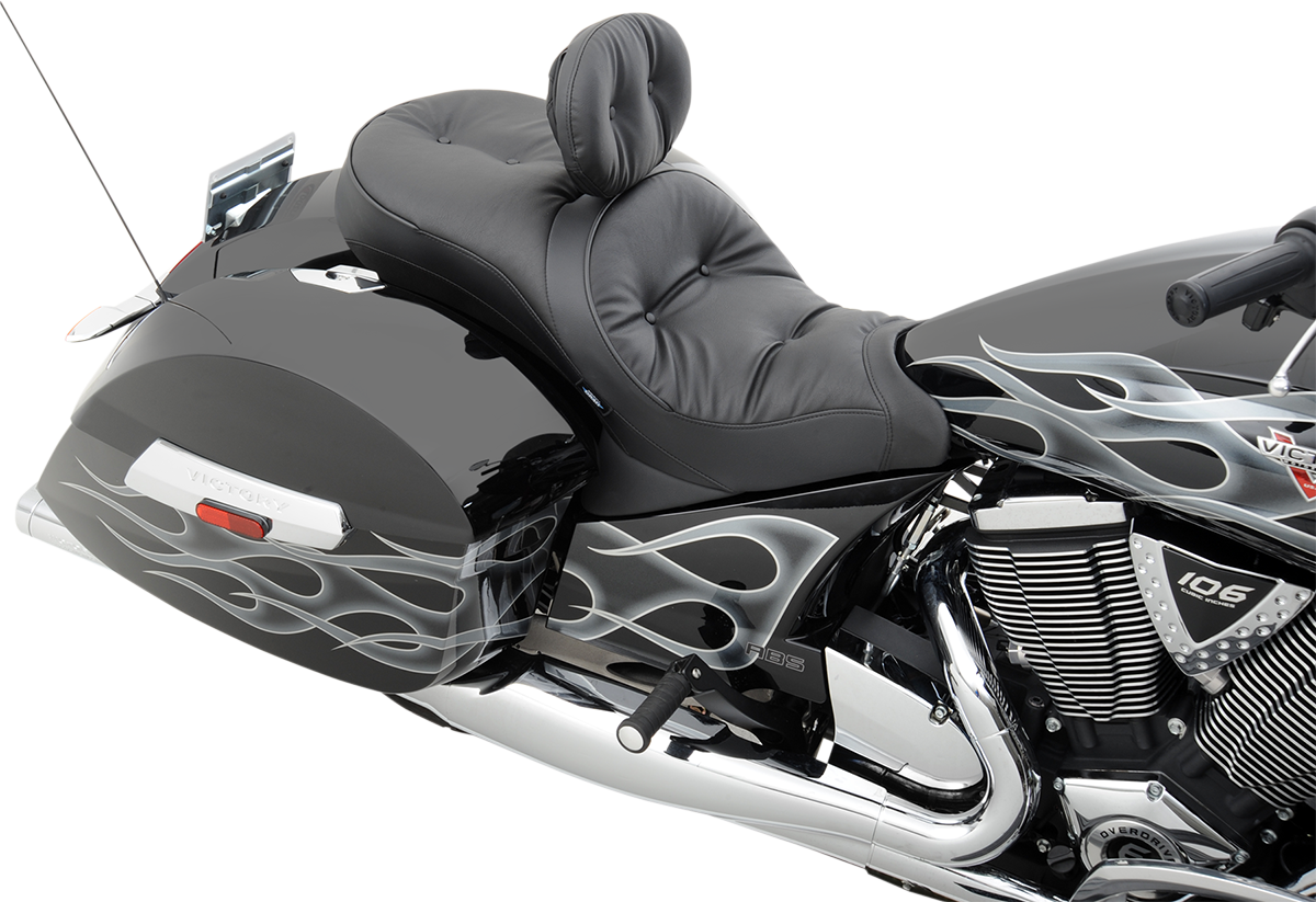 DRAG SPECIALTIES SEATS Low-Profile Touring Seat - Pillow Style - Black - Victory '10-'15 0810-1542