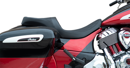 DRAG SPECIALTIES SEATS Low Profile Touring Seat - Double Diamond w/ Black Stitching - Indian '14-'22 0810-2258