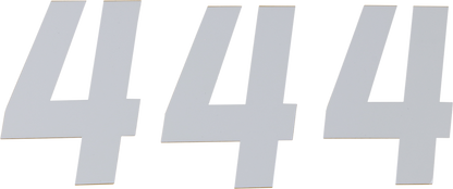 D'COR VISUALS Race Number Plate - #4 - White - 6" 45-36-4