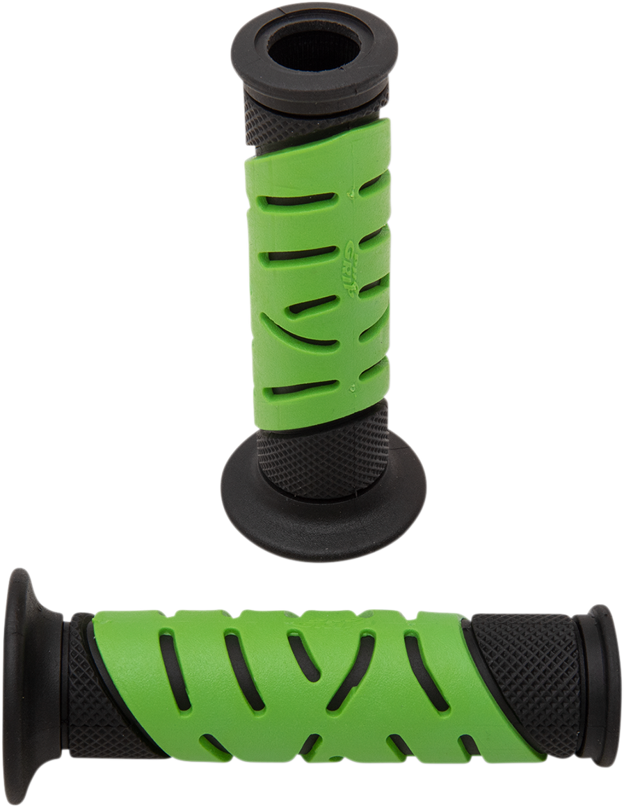 PRO GRIP 719 Dual Density Sportbike Grips - Open Ends - Black/Green 719BKGNOE