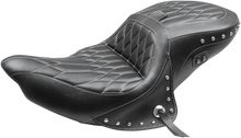 MUSTANG Heated Seat - with Backrest - Diamond - Chief/Chieftan/Roadmaster/Dark Horse '14-'24 79664WT