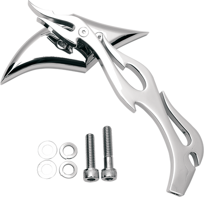 DRAG SPECIALTIES Mirror - Gothic/Flame - Side View - Diamond - Chrome - Right - Each 60-6250FR