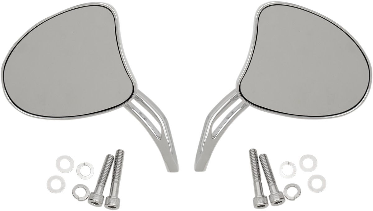 DRAG SPECIALTIES Mirrors - Side View - Tapered - Chrome - Short Stem - Pair 77888