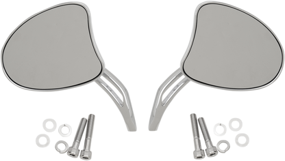 DRAG SPECIALTIES Mirrors - Side View - Tapered - Chrome - Short Stem - Pair 77888