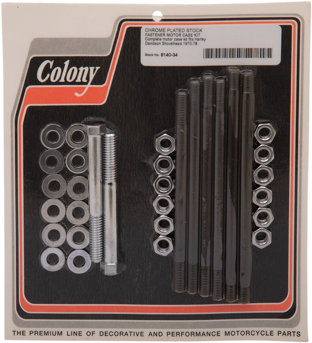 COLONY Hardware Kit - Motor Case Studs - Chrome - '70-'78 Harley-Davidson 8140-34