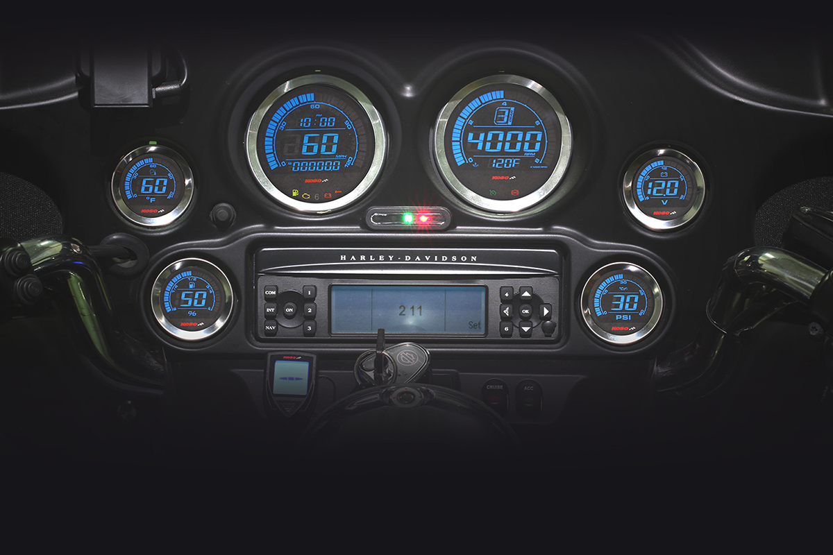 KOSO NORTH AMERICA HD-02 6-Piece Gauge Kit - Silver BA050901