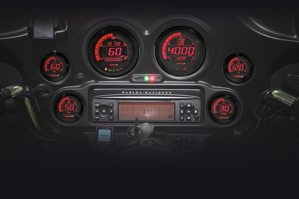 KOSO NORTH AMERICA HD-02 6-Piece Gauge Kit - Black BA050903