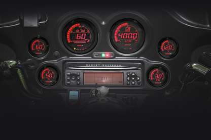 KOSO NORTH AMERICA HD-02 6-Piece Gauge Kit - Black BA050903