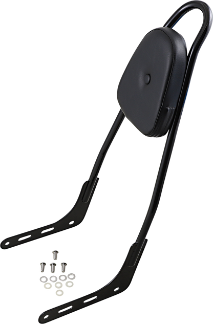 MOTHERWELL One-Piece Sissy Bar - Gloss Black - Skull - With Pad 156T18-GB-SK-WP