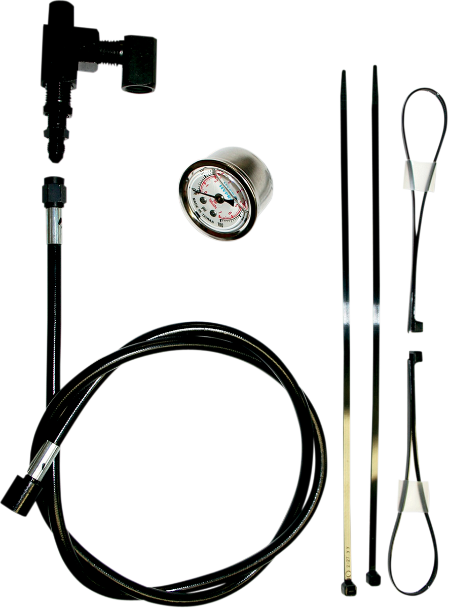 FEULING PARTS Remote Oil Pressure Gauge/Line Kit - Black 9019