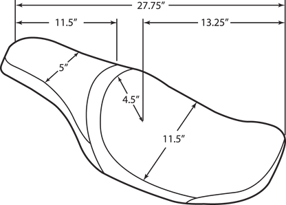 DRAG SPECIALTIES SEATS Predator Seat - Mild Stitched - Yaffe Razor Gas Tank - FL '10-'23 0801-0974