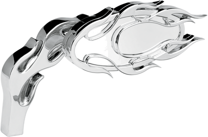 ARLEN NESS Mirror - Micro - Flamed - Side View - Oval - Chrome - Left 13-070