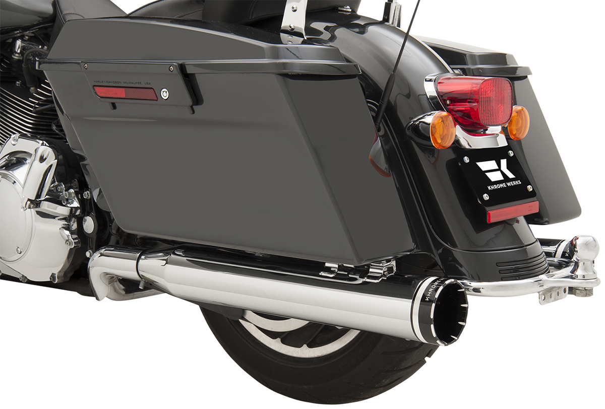 KHROME WERKS 2-into-2 Dominator Exhaust System - Chrome - '09-'16 FL - With 4-1/2" Muffler 200630