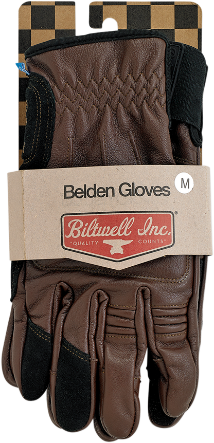 BILTWELL Belden Gloves - Chocolate/Black - Small 1505-0201-302