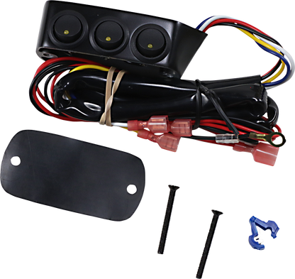 SHOW CHROME LED Switch Block Assembly - Brake Side - Black 52-705MA