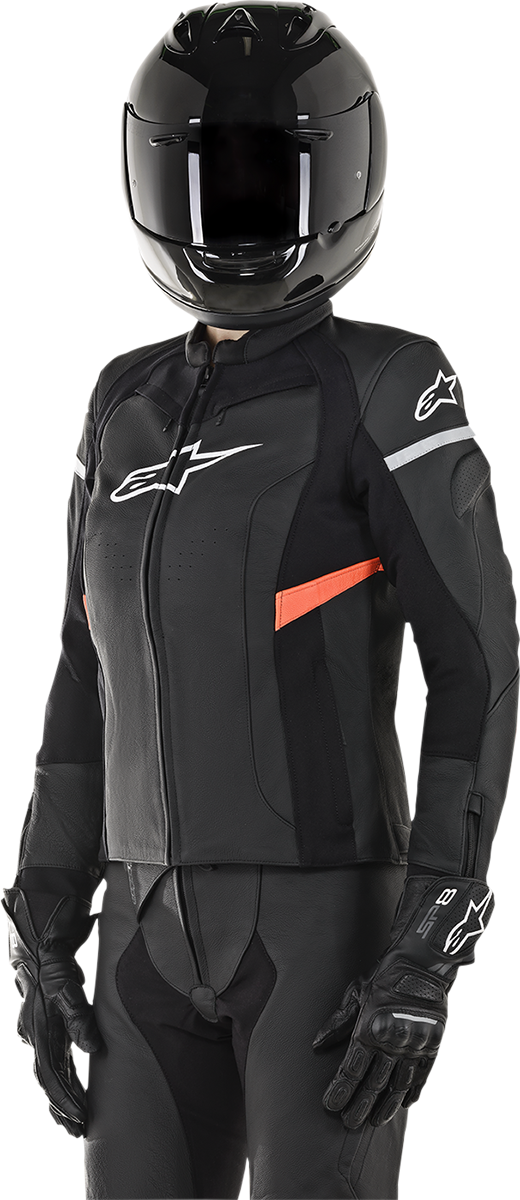 ALPINESTARS Stella Kira Leather Jacket - Black/Red - US 8 / EU 44 3112019-1030-44