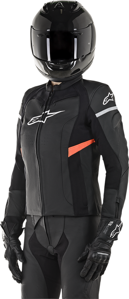 ALPINESTARS Stella Kira Leather Jacket - Black/Red - US 8 / EU 44 3112019-1030-44