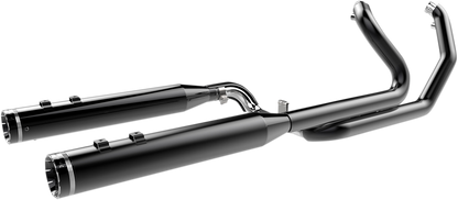 KHROME WERKS 2-into-2 Dominator Exhaust System - Black - '09-'16 FL - With 4-1/2" Muffler 200830