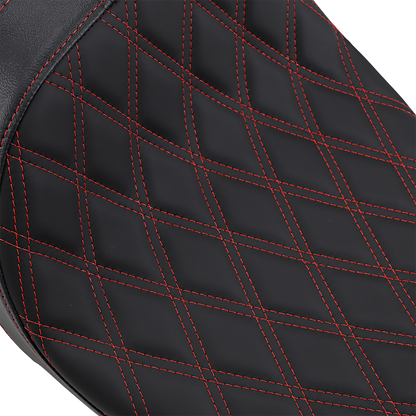 DRAG SPECIALTIES SEATS Predator 2-Up Seat - Double Diamond - Red Stitching - FL '08-'23 0801-1272