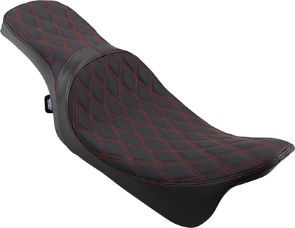DRAG SPECIALTIES SEATS Predator 2-Up Seat - Double Diamond - Red Stitching - FL '08-'23 0801-1272